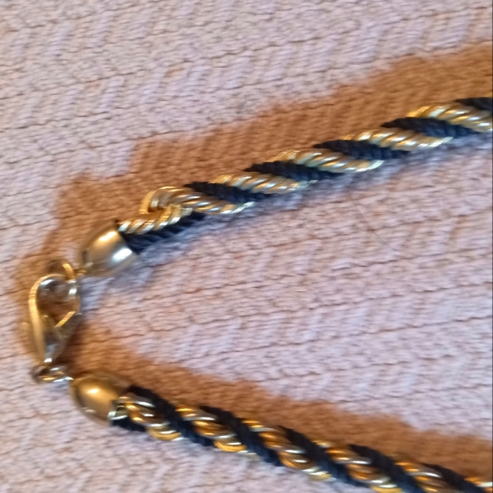 Vintage Crown Trifari Black and Gold necklace